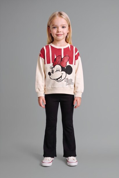 Disney Mickey & Minnie 2'li Takım Sweatshirt Tayt Kız Bebek