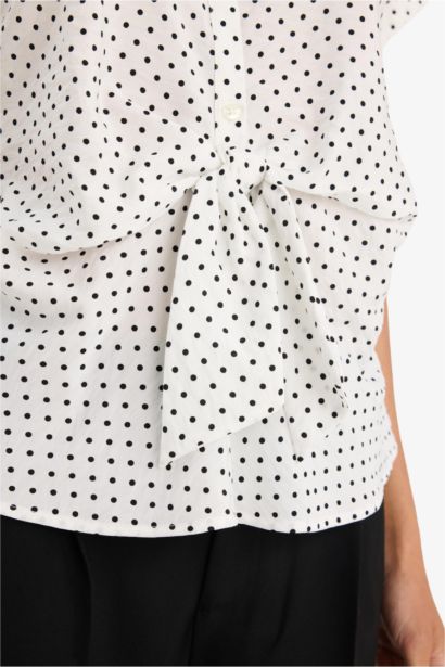 قميص نص كم مطبوع قصة عادية بياقة قميص