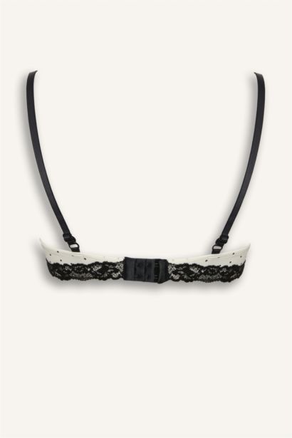 Dantel Detaylı Kapsız Pedsiz Balenli Tişört Bra