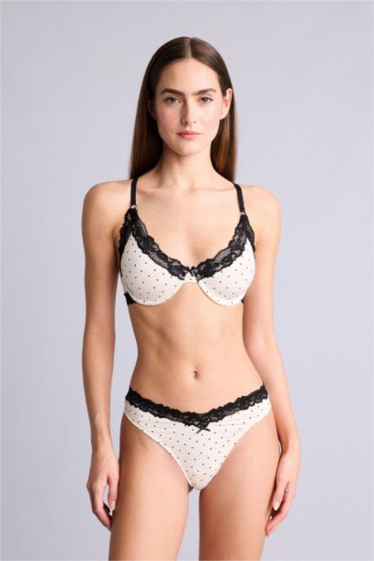 Dantel Detaylı Kapsız Pedsiz Balenli Tişört Bra