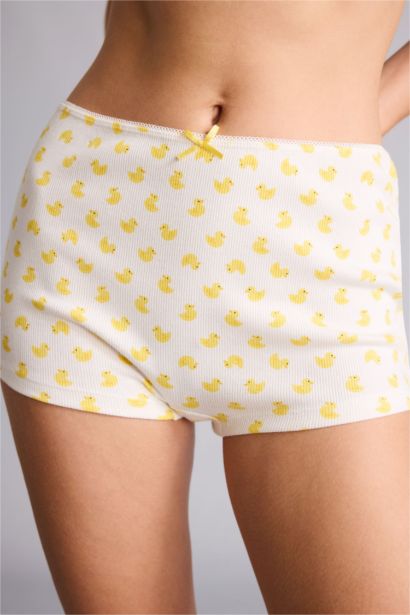 Dantel Detaylı Ribana Boxer