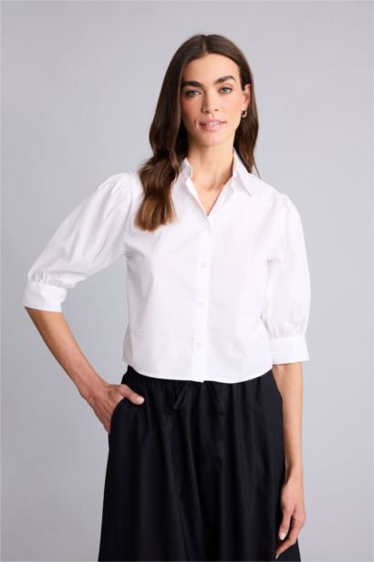 Chemise popeline à manches courtes Coupe régulière