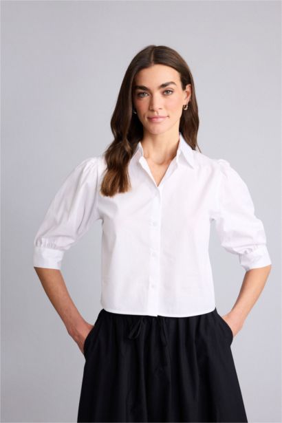 Chemise popeline à manches courtes Coupe régulière