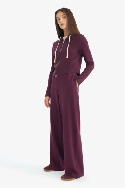 Beli Bağcıklı Geniş Paça Eşofman Altı