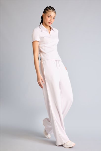 Спортивные брюки Wide Leg из модала со стандартной длиной и широкими штанинами