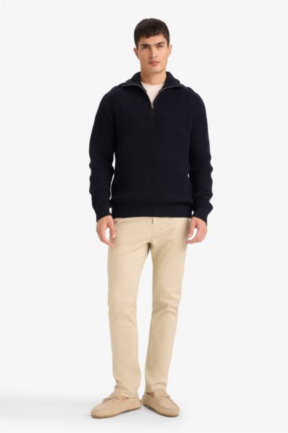 بلوز تريكو قصة عادية بنص سحاب