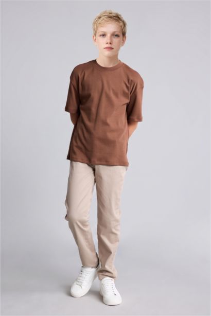 %100 Pamuk Oversize Basic Tişört Erkek Çocuk