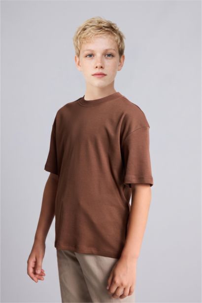 %100 Pamuk Oversize Basic Tişört Erkek Çocuk