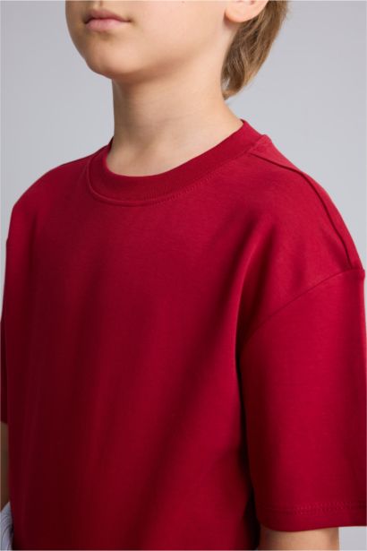 %100 Pamuk Oversize Basic Tişört Erkek Çocuk