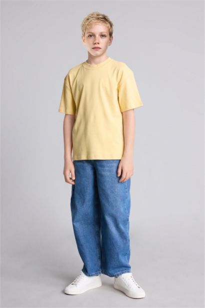 %100 Pamuk Oversize Basic Tişört Erkek Çocuk