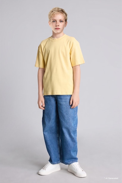 Boy 100% Cotton Oversize Basic T-Shirt