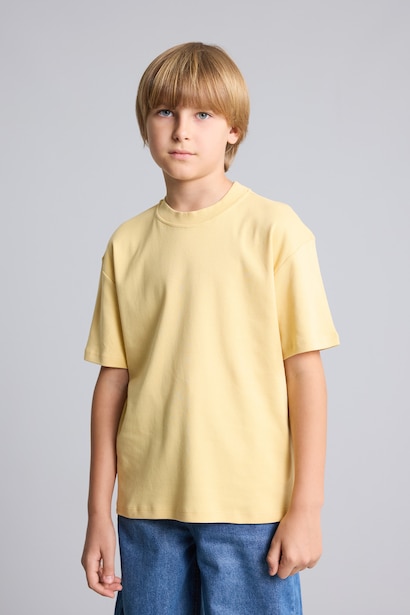 %100 Pamuk Oversize Basic Tişört Erkek Çocuk