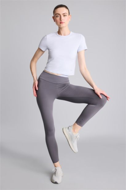 بنطلون ليجن رياضي بخصر عالي