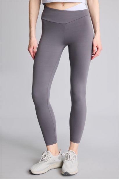 بنطلون ليجن رياضي بخصر عالي