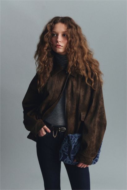 جاكيت جلد صناعي داد فيت بياخة بولو مقاوم للماء