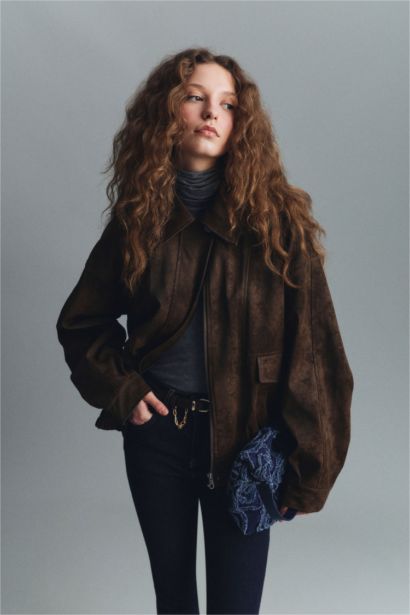 جاكيت جلد صناعي داد فيت بياخة بولو مقاوم للماء