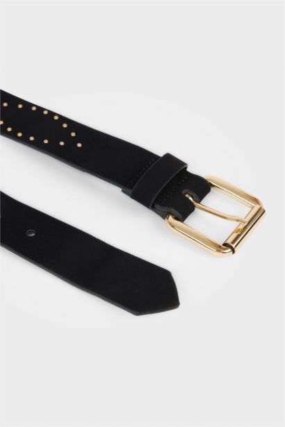 Kadın Dikdörtgen Toka Suni Deri Jean Kemeri