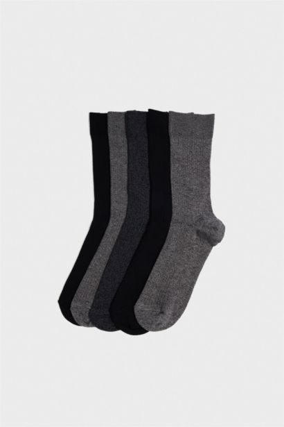 Erkek 5'li Pamuklu Uzun Çorap