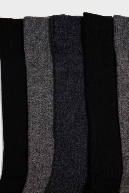 Erkek 5'li Pamuklu Uzun Çorap