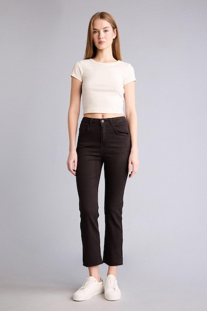 Crop Flare Fit Orta Bel Jean