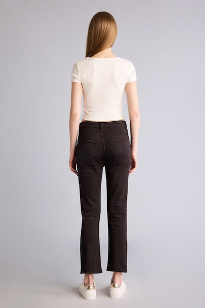 Crop Flare Fit Orta Bel Jean