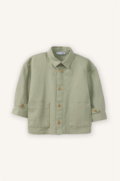 Baby Boy Gabardine Long Sleeve Shirt