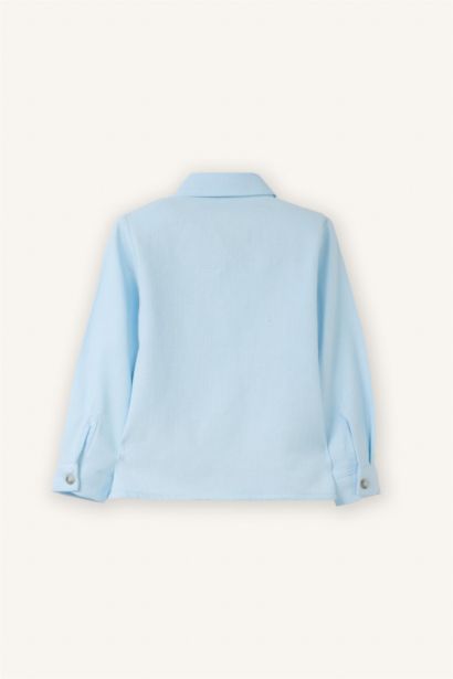 قميص اولادي كم طويل قطن قصة عادية