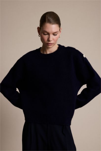 Oversize Fit Crew Neck Knitwear Pullover