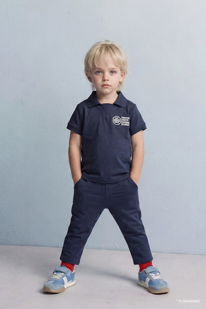Baby Boy Printed T-Shirt and Pants 2 Piece Set