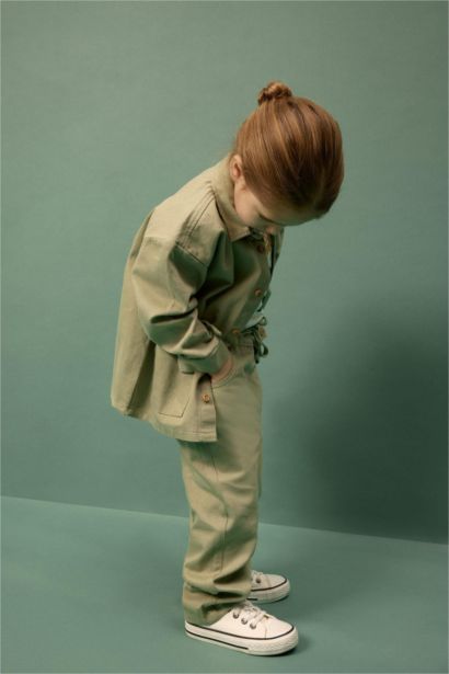 Pantalon en gabardine à motif dinosaure pour bébé garçon