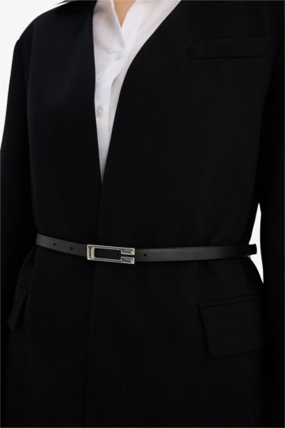 Oversıze V Yaka Blazer Ceket