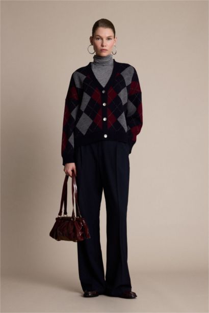 Wıde Leg Çift Cepli Yüksek Bel Düz Paça Pantolon