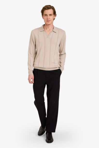 Standard Fit Polo Collar Knitwear Pullover