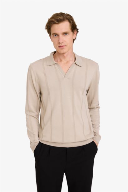 Standard Fit Polo Collar Knitwear Pullover