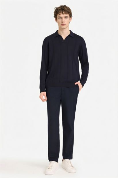 Standard Fit Polo Collar Knitwear Pullover
