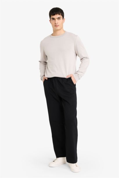 Straight Leg Elastic Waist Sports Pants