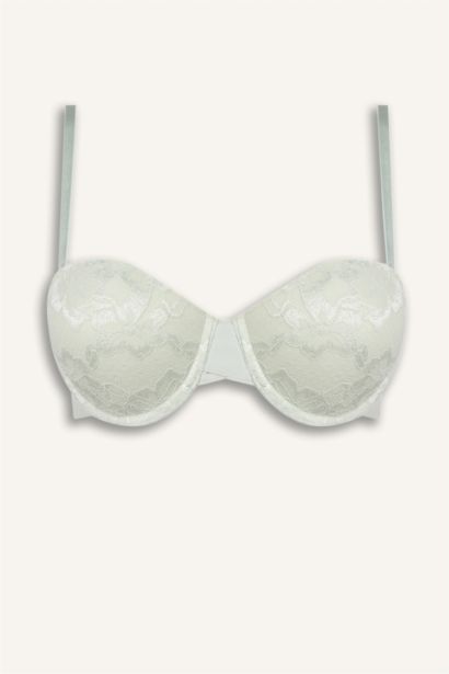 Dantel Detaylı Kaplı Pedli Straplez Sütyen