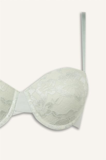 Dantel Detaylı Kaplı Pedli Straplez Sütyen