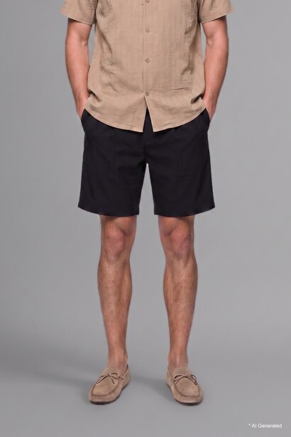 Black Regular Fit Shorts