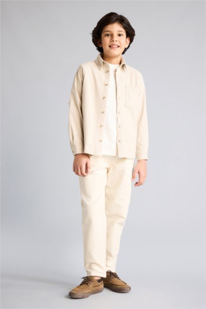 Boy Carrot Fit Gabardine Trousers