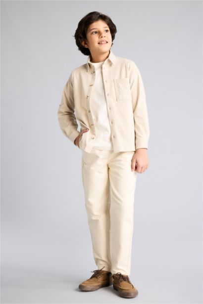 Boy Carrot Fit Gabardine Trousers