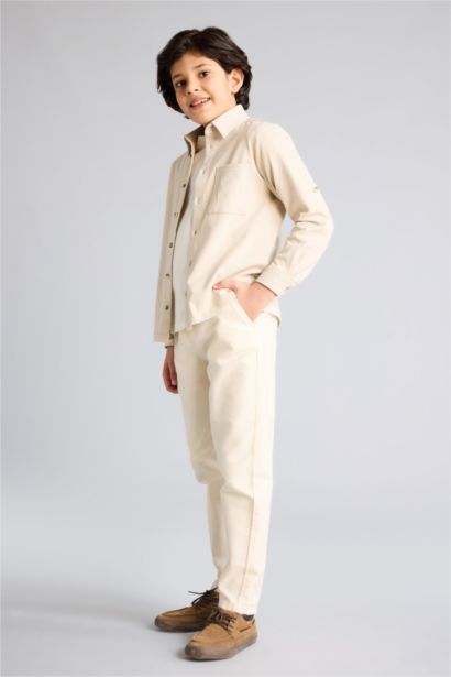 Boy Carrot Fit Gabardine Trousers
