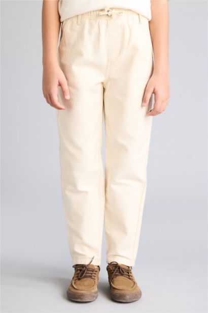 Boy Carrot Fit Gabardine Trousers