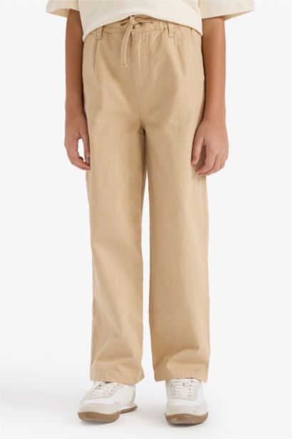 Boy Regular Fit Straight Leg Linen Blend Trousers