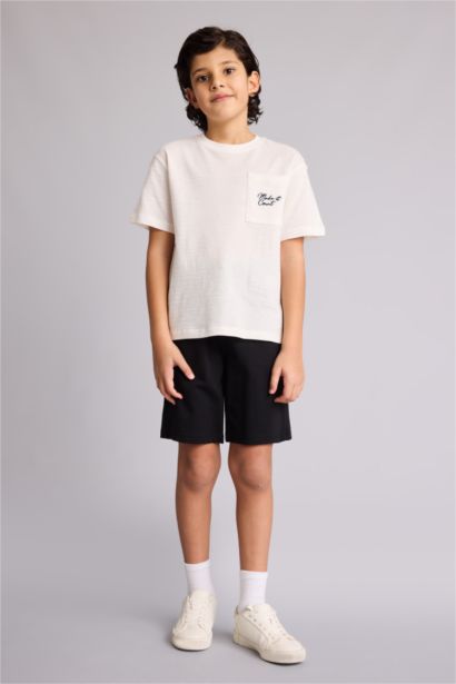 Boy New Regular Fit Embroidered Pocket Print T-Shirt