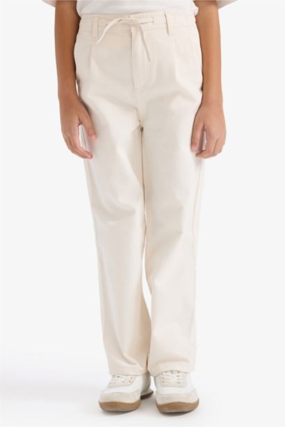 Boy Loose Fit Straight Leg Gabardine Trousers