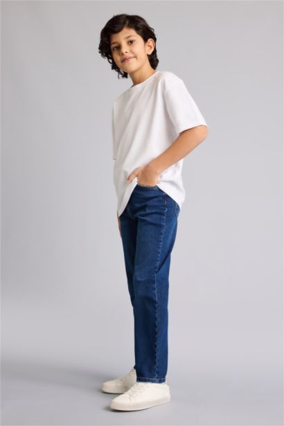 Straight Fit Denim Trousers