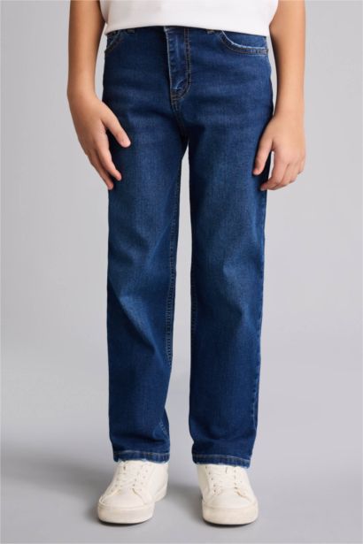 Straight Fit Denim Trousers