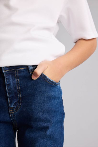 Straight Fit Denim Trousers