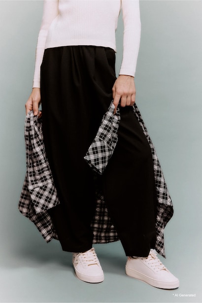 Girl Balloon Fit Elastic Waist Trousers